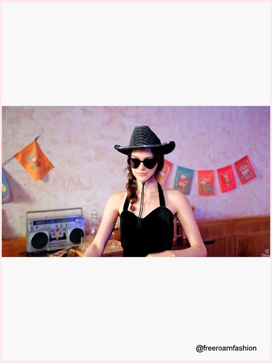 LED Light Up Cowboy Hat with Heart Sunglasses for Costume Party